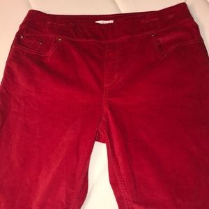 Pull on red corduroy jeans (NWOT)